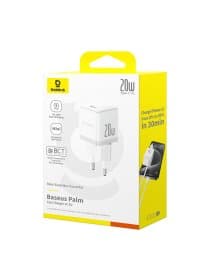 Адаптер питания Baseus Palm (P10111602213-00), 1C, 20W, Белый