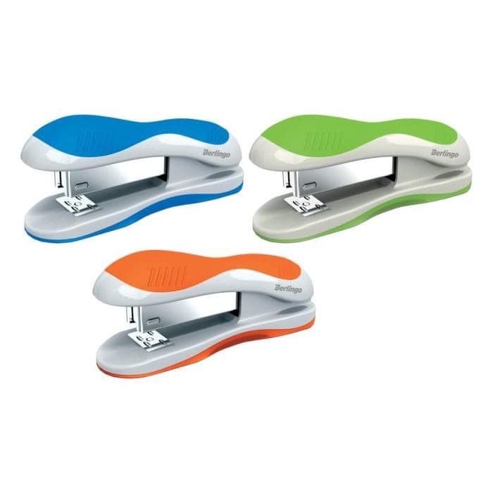 Степлер №24/6, 26/6 Berlingo до 25л., пластиковый корпус, ассорти (арт.103965)