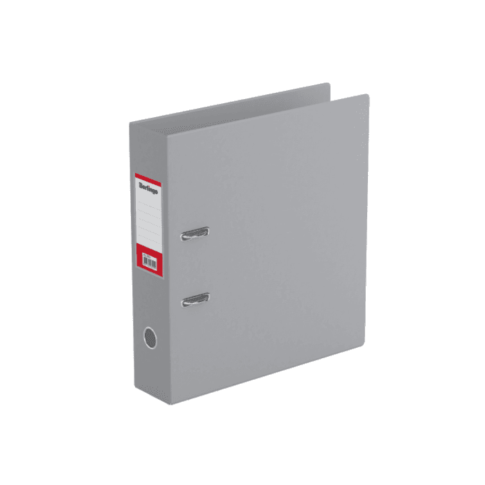 Папка-регистратор Berlingo, 70мм, ПВХ, с карманом на корешке, серая