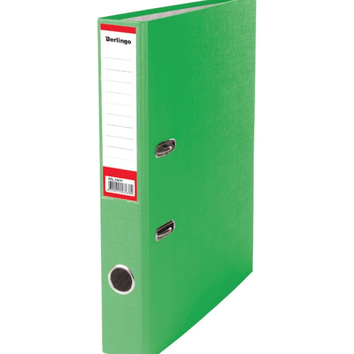 Папка-регистратор Berlingo "Standard", 50мм, бумвинил, с карманом на корешке, салатовая