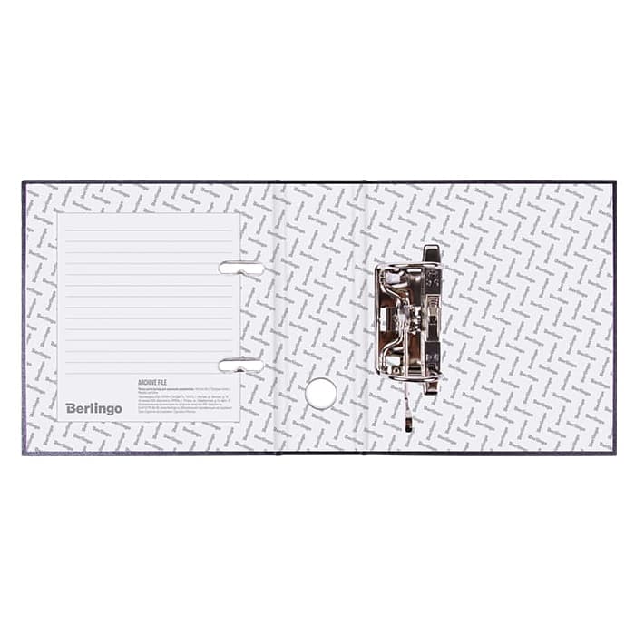 Папка-регистратор Berlingo "Standard", 70мм, А5, мрамор, с карманом на корешке, черная