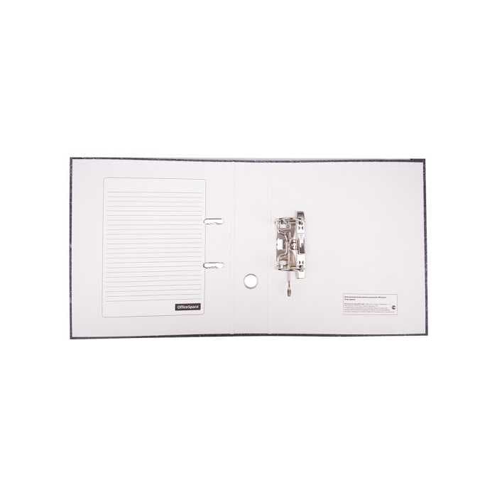 Папка-регистратор OfficeSpace 70мм, мрамор, черная,  бюджет