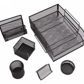 Настольный набор из металла Berlingo "Steel&amp;Style", 7 предметов, черный