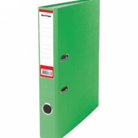 Папка-регистратор Berlingo "Standard", 50мм, бумвинил, с карманом на корешке, салатовая