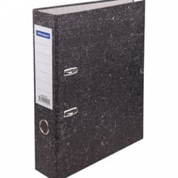 Папка-регистратор OfficeSpace 70мм, мрамор, черная,  бюджет