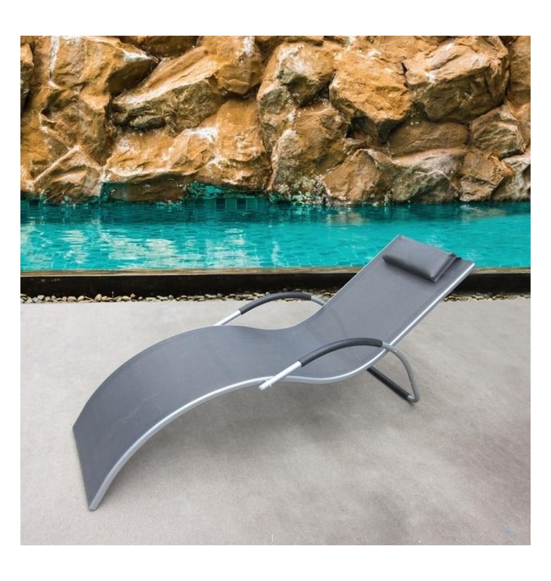 Шезлонг-лежак Грация-1 MC-3039GA Silver-Black