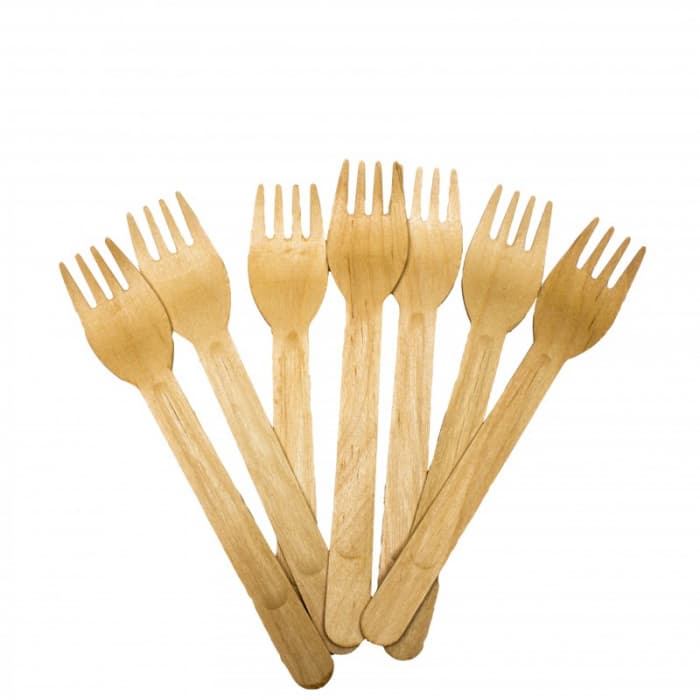 Вилка одноразовая, деревянная 160 мм