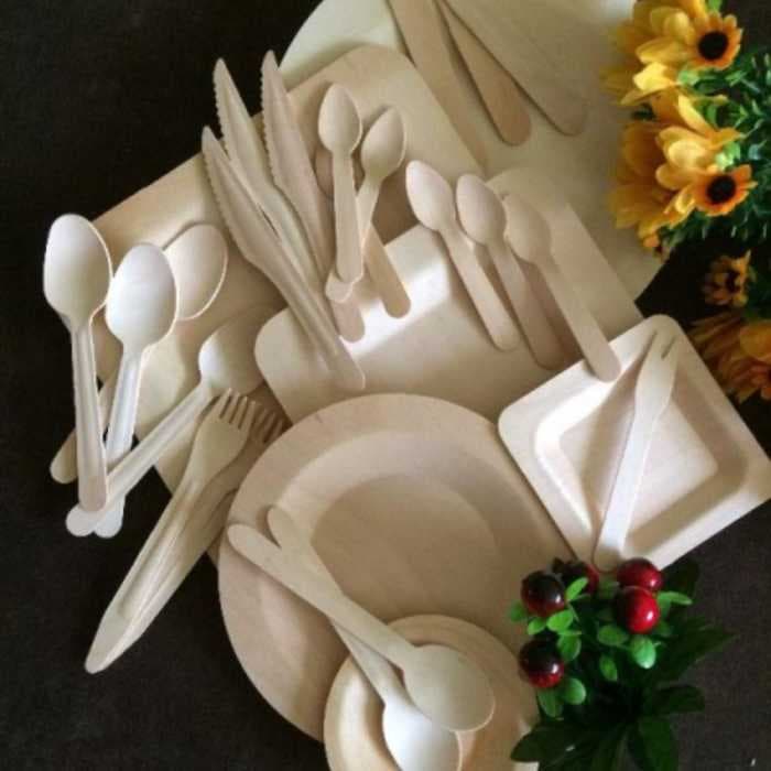 Вилка одноразовая, деревянная 160 мм