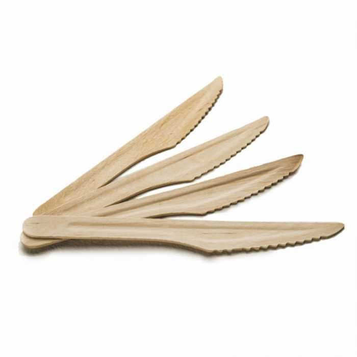 Нож одноразовый, деревянный 165 мм