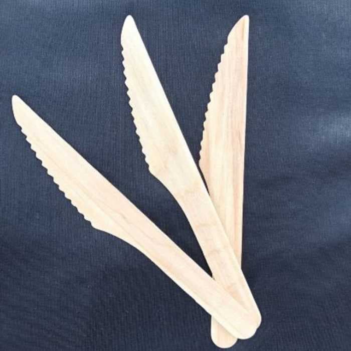 Нож одноразовый, деревянный 165 мм