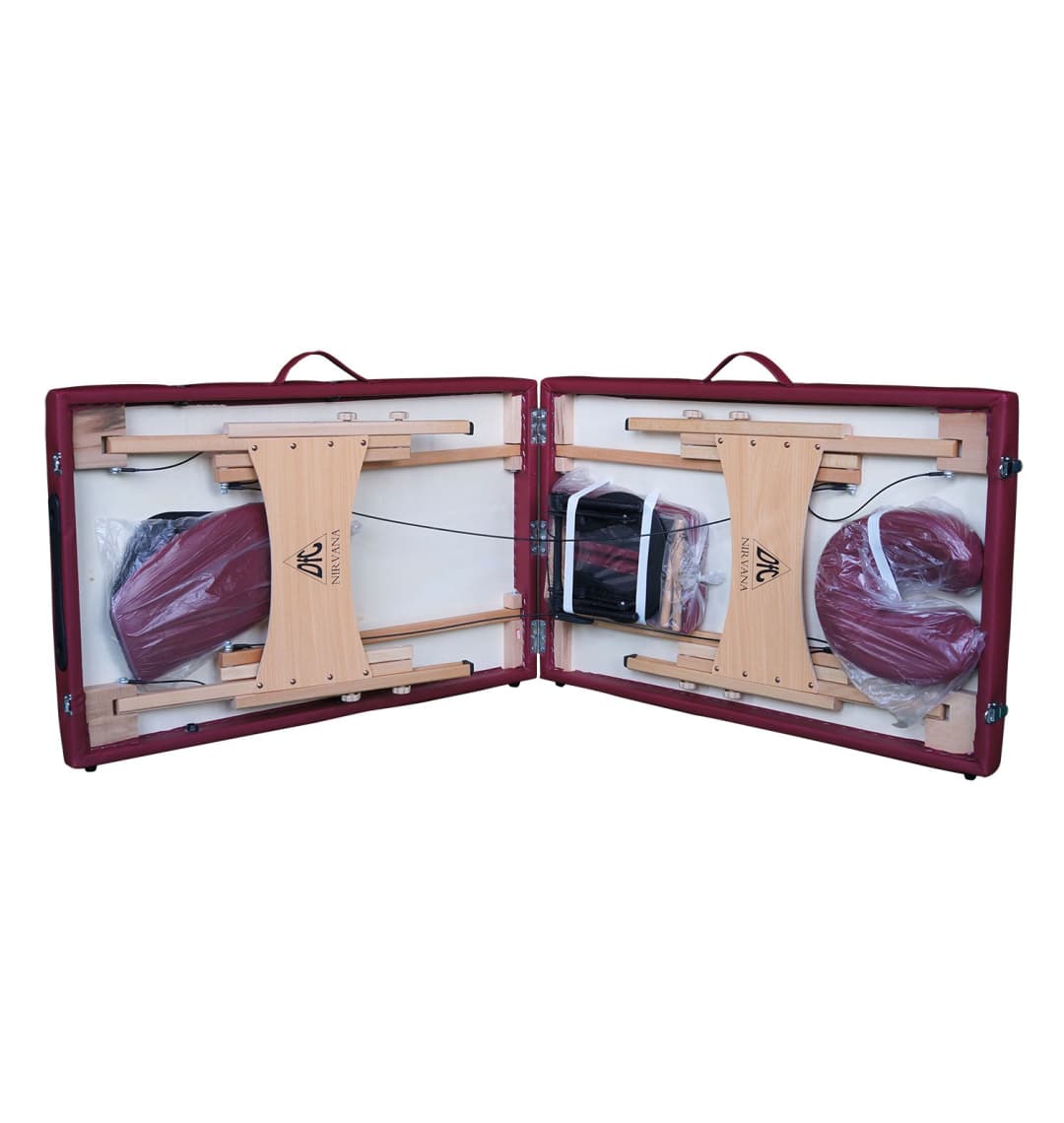 Массажный стол DFC NIRVANA, Optima, дерев. ножки, цвет винный (Wine)