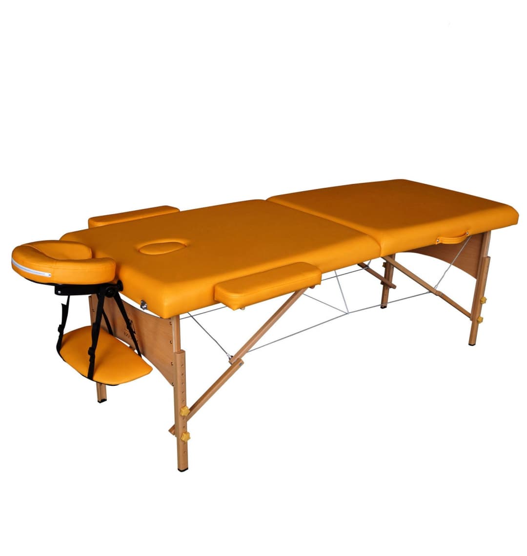 Массажный стол DFC NIRVANA, Relax, дерев. ножки, цвет горчичный (Mustard)