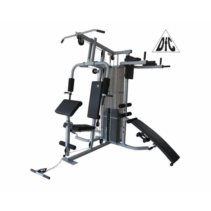 Силовой комплекс, брусья, скамья для пресса DFC D7005A (три короба +два груза)