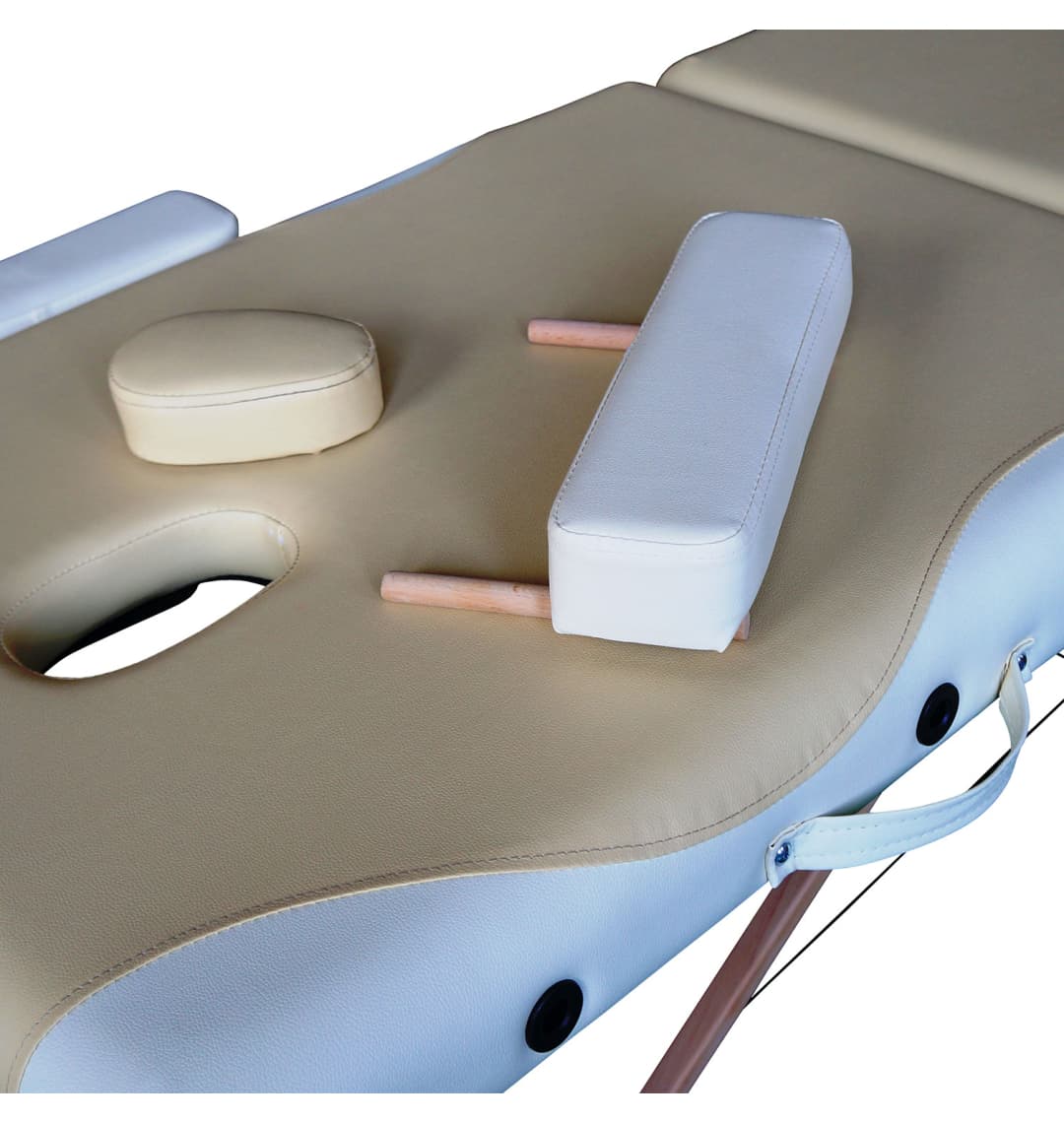 Массажный стол DFC NIRVANA, Relax, дерев. ножки, цвет бежевый + кремовый