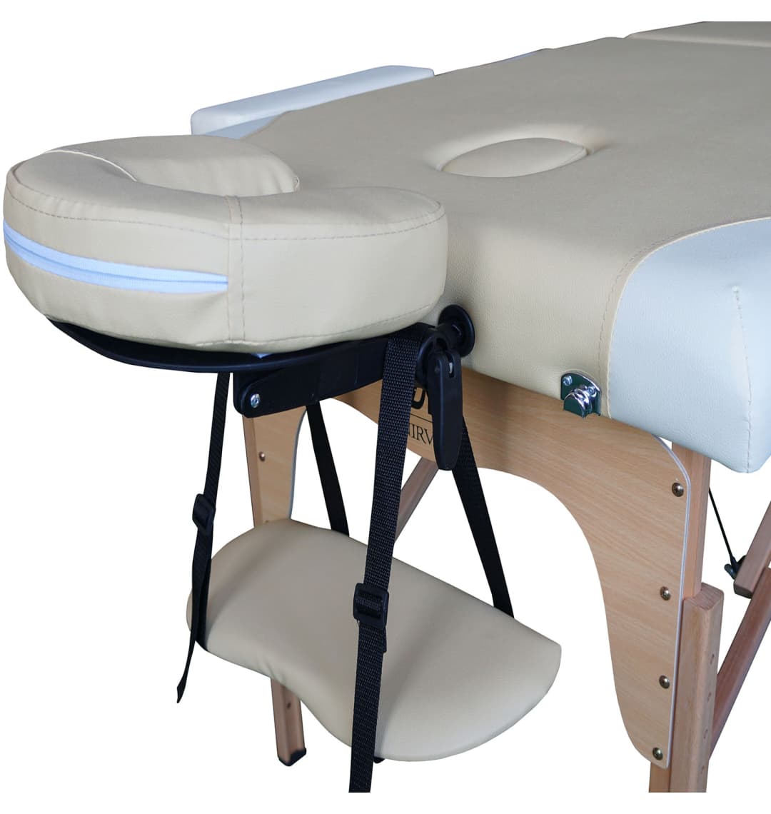 Массажный стол DFC NIRVANA, Relax, дерев. ножки, цвет бежевый + кремовый