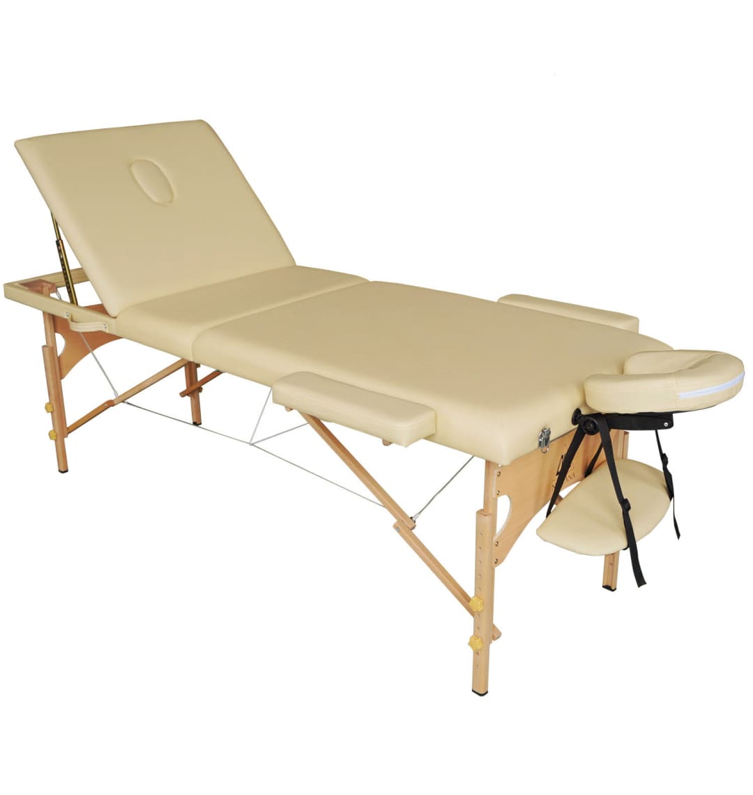 Массажный стол DFC NIRVANA, Relax Pro, дерев. ножки, цвет бежевый (Beige)