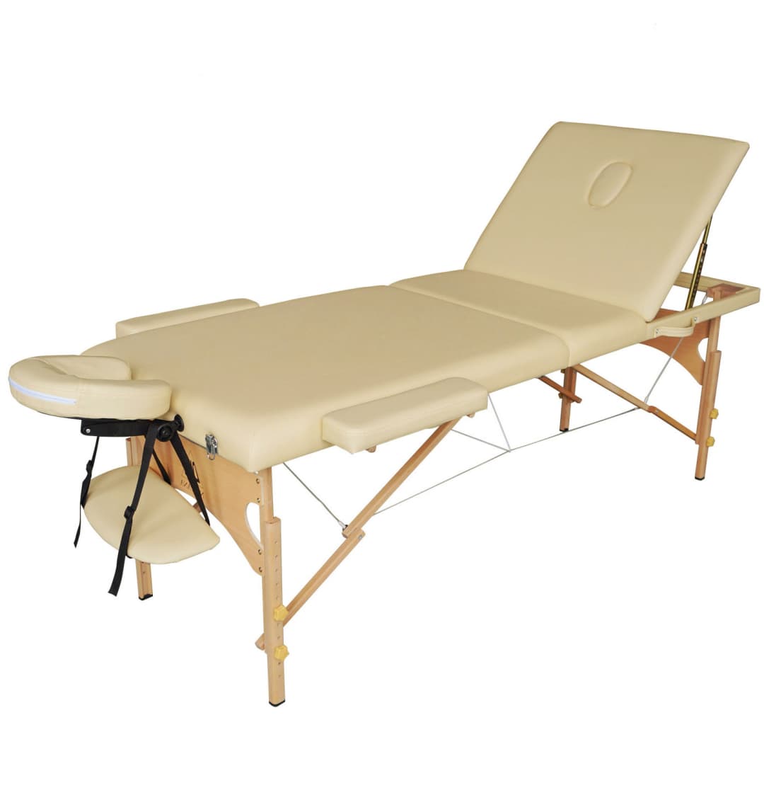 Массажный стол DFC NIRVANA, Relax Pro, дерев. ножки, цвет бежевый (Beige)