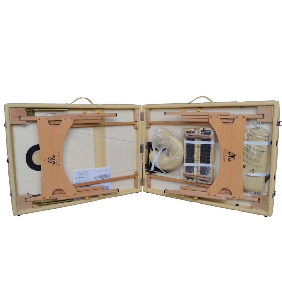 Массажный стол DFC NIRVANA, Relax Pro, дерев. ножки, цвет бежевый (Beige)