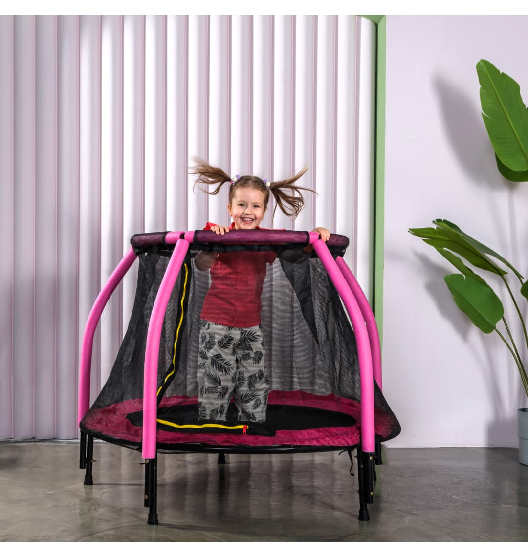Батут DFC JUMP KIDS 48" розовый, сетка (120см)