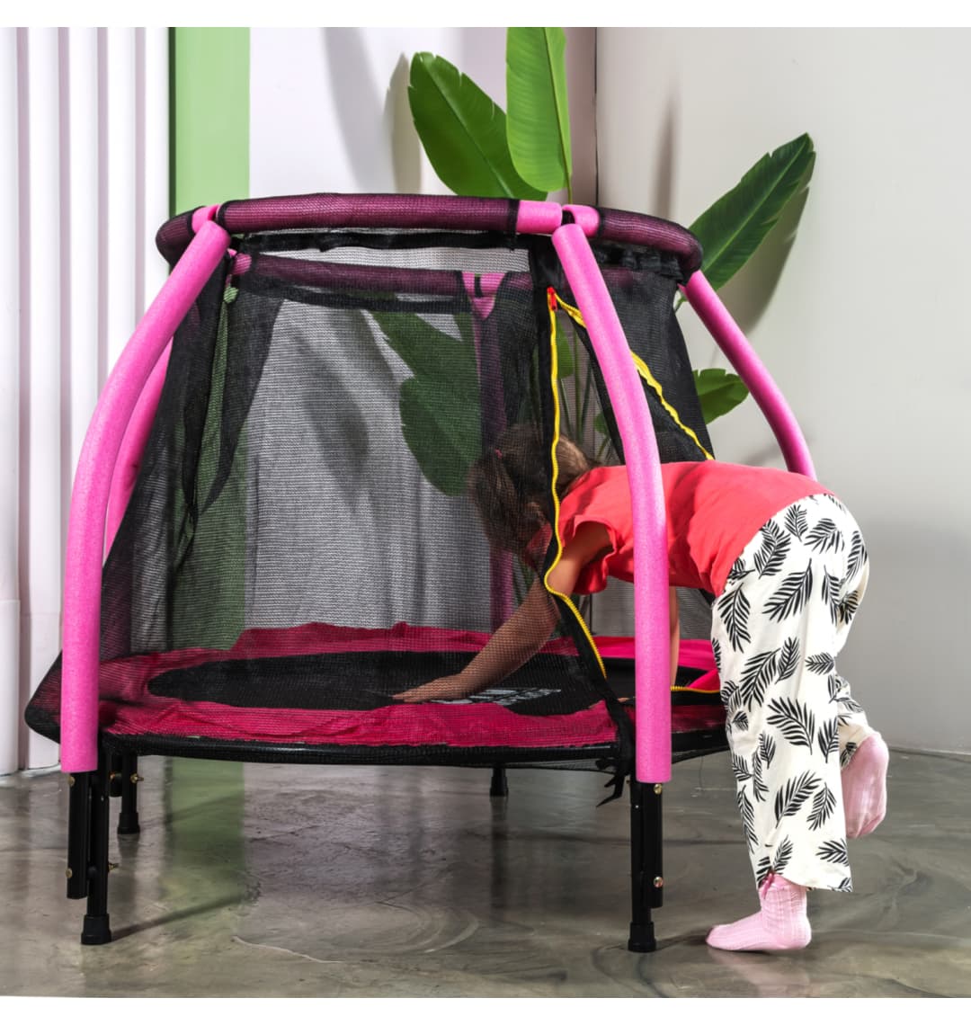 Батут DFC JUMP KIDS 48" розовый, сетка (120см)