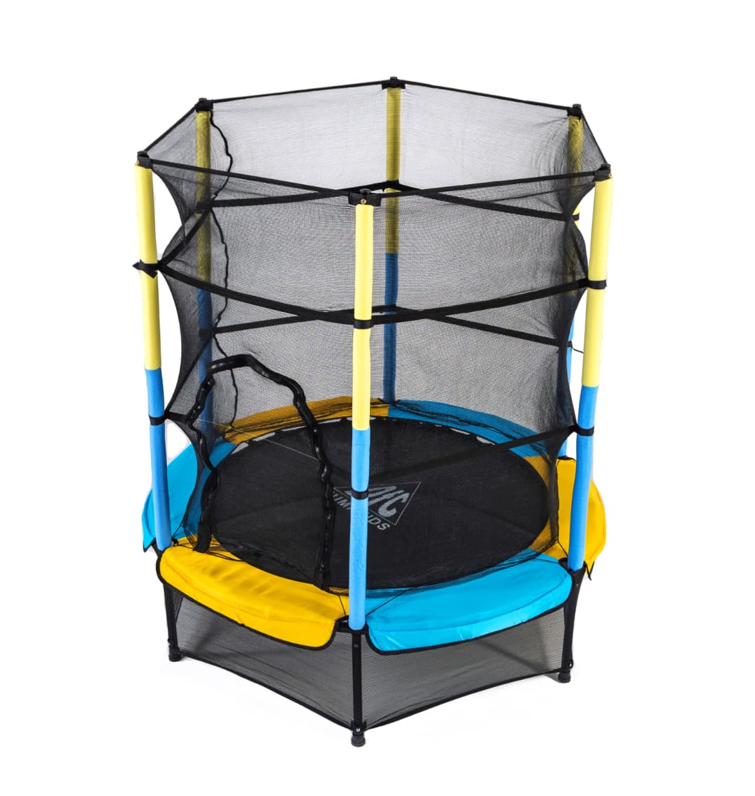 Батут DFC JUMP KIDS 55" желт/син, сетка (137см)