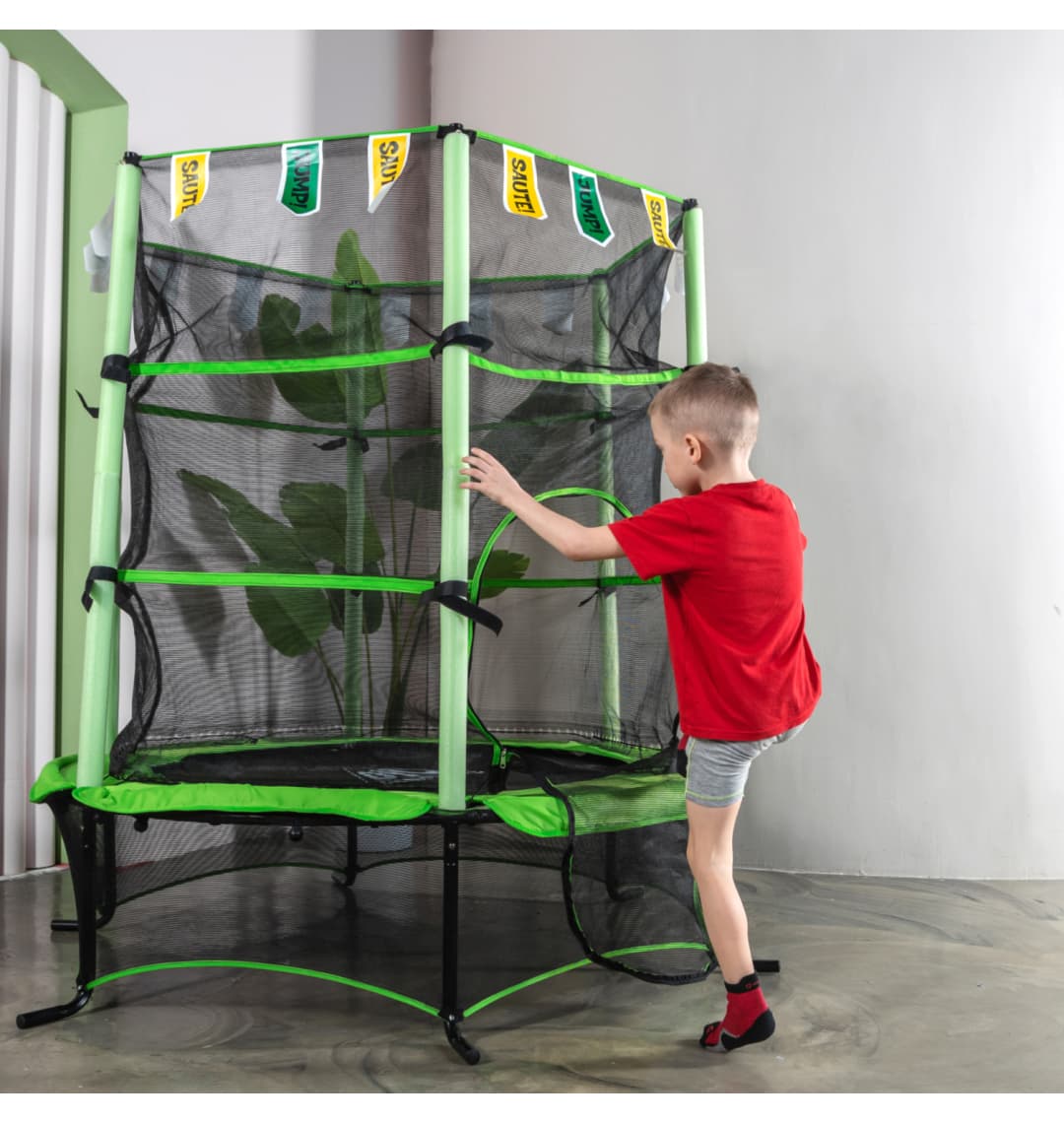 Батут DFC JUMP KIDS 55" зеленый, сетка (137см)