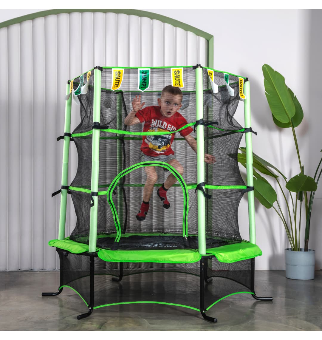 Батут DFC JUMP KIDS 55" зеленый, сетка (137см)