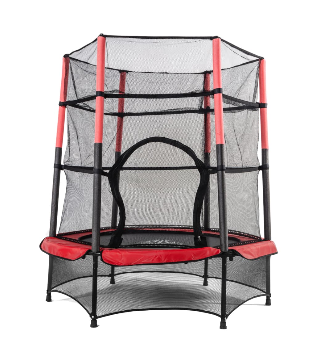 Батут DFC JUMP KIDS 55" красн/сер, сетка (137см)