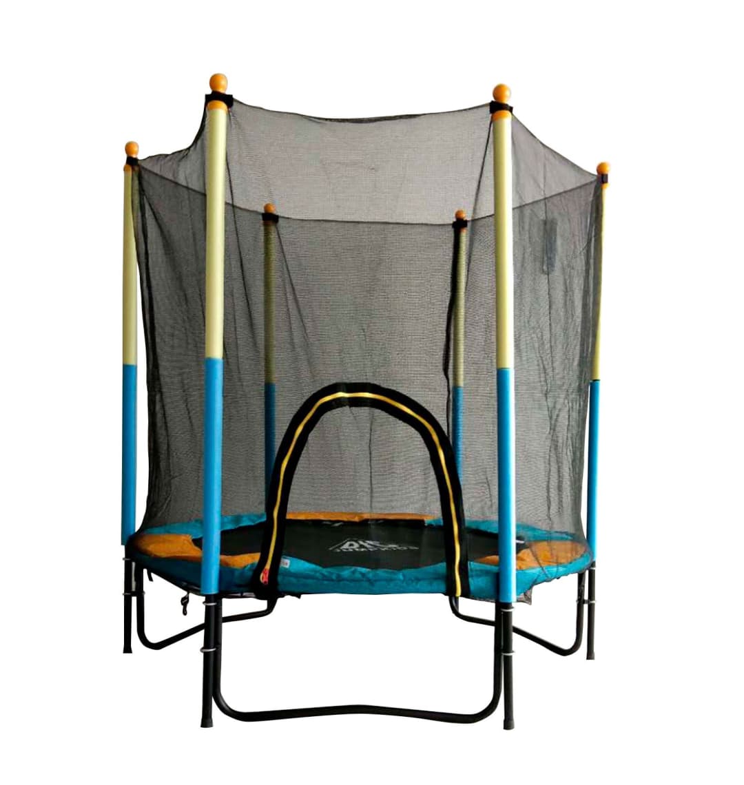 Батут DFC JUMP KIDS 60" желт/син, сетка (150см)