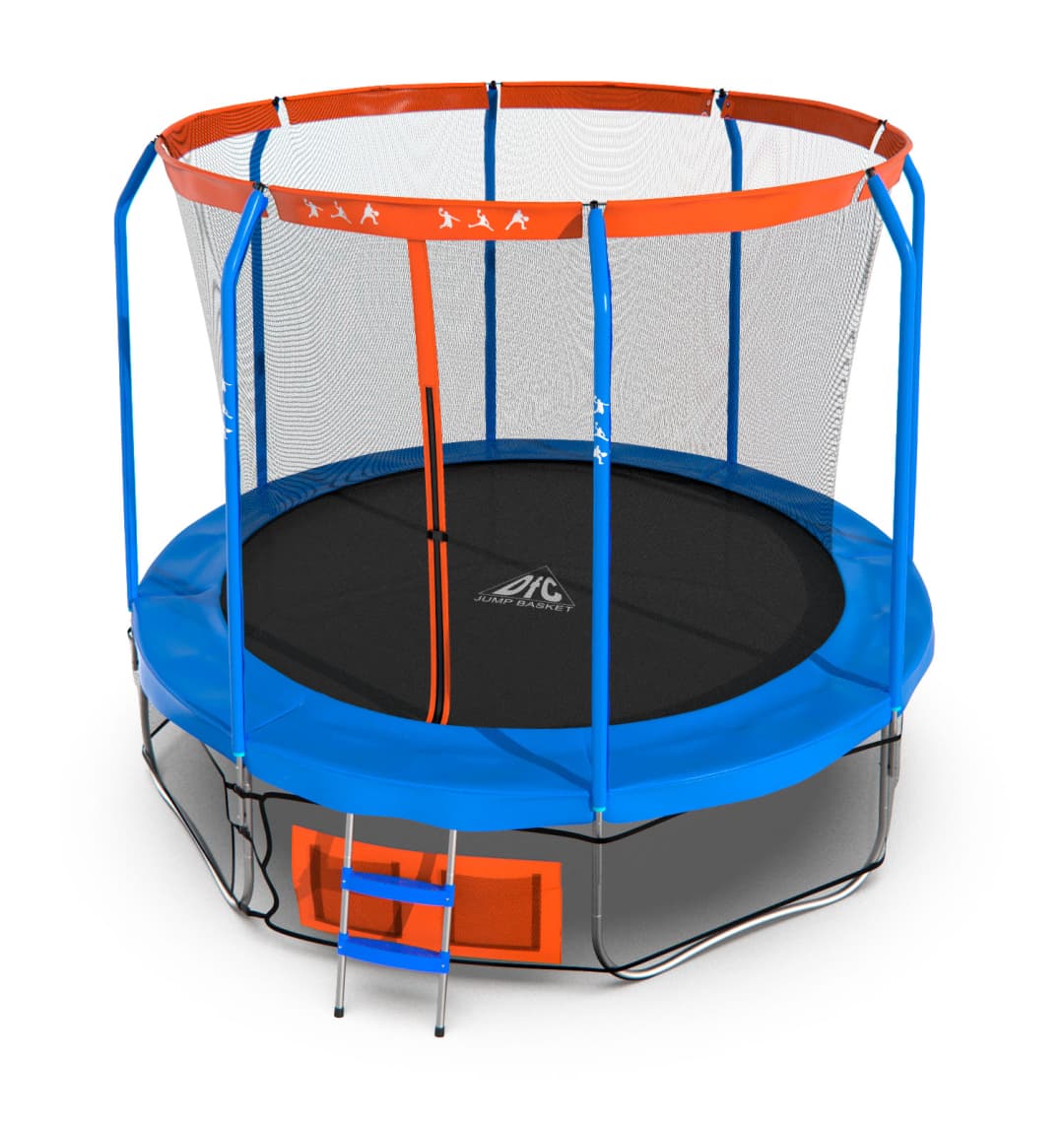 Батут DFC JUMP BASKET 12ft внутр.сетка, лестница (366cm) (два короба)