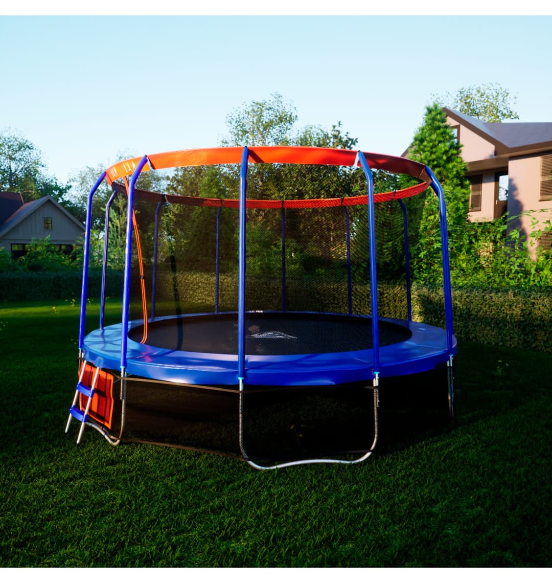 Батут DFC JUMP BASKET 16ft внутр.сетка, лестница (488cm)(два короба)