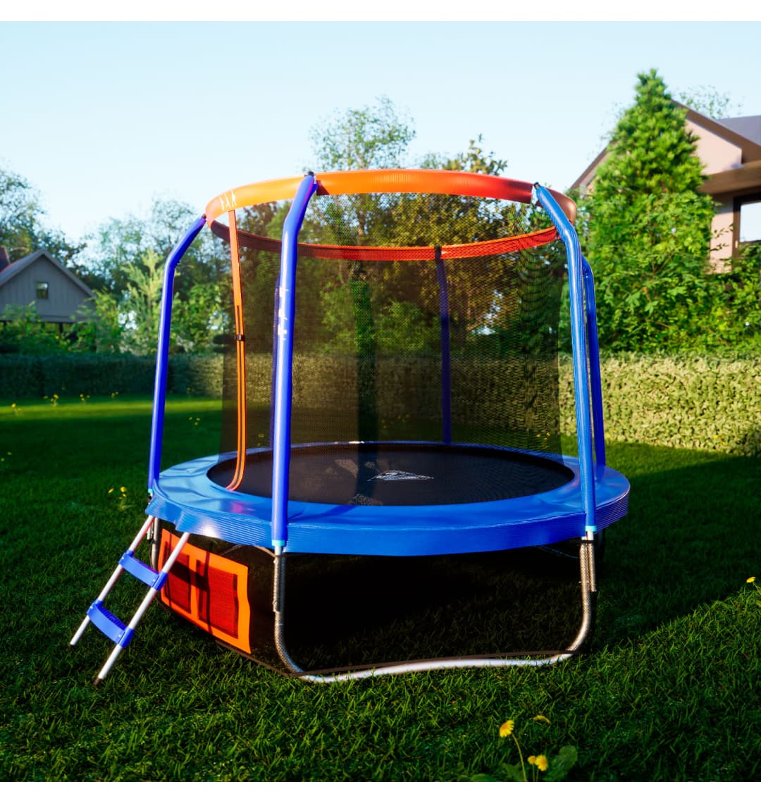 Батут DFC JUMP BASKET 8ft внутр.сетка, лестница (244cm)