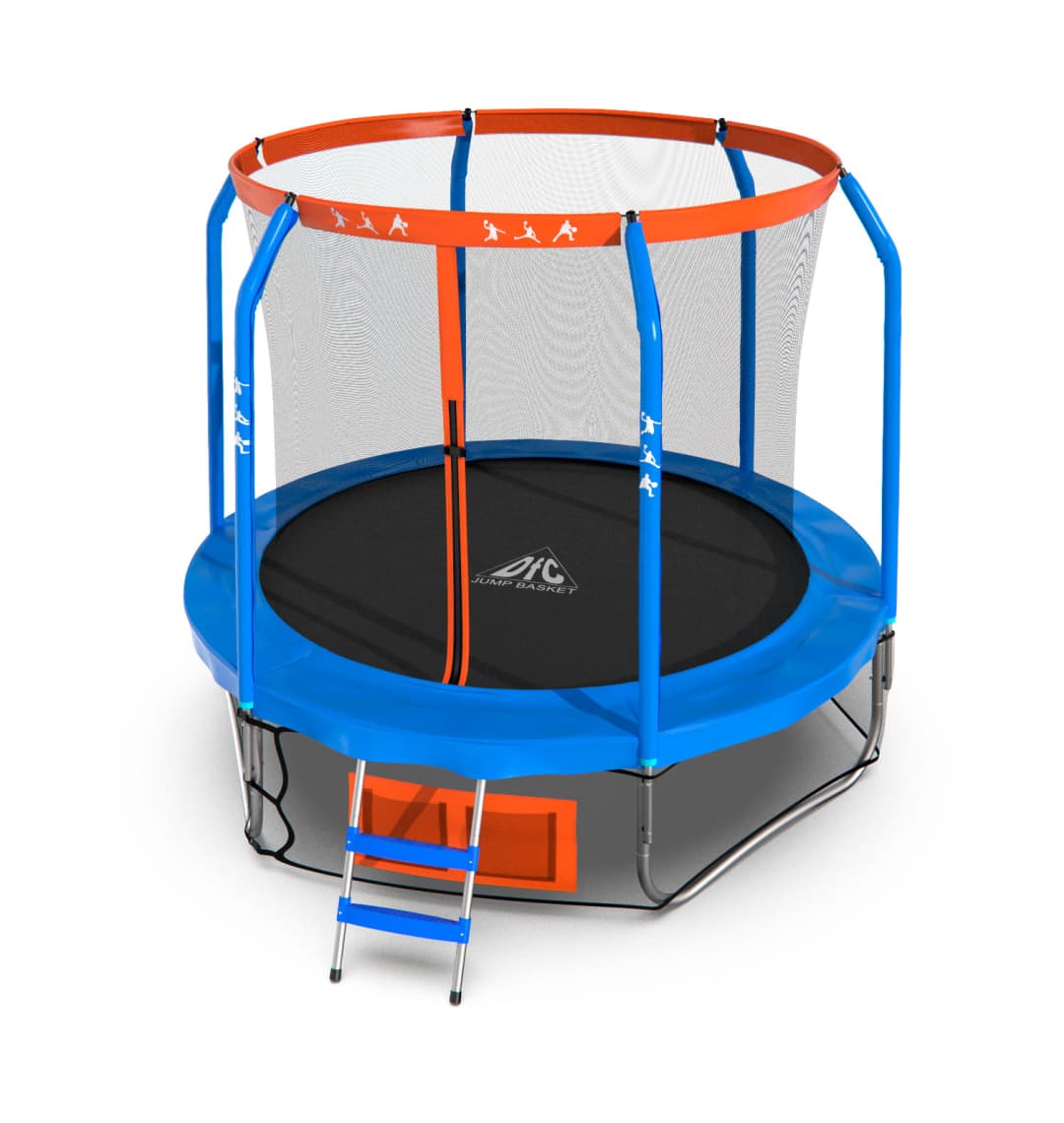 Батут DFC JUMP BASKET 8ft внутр.сетка, лестница (244cm)
