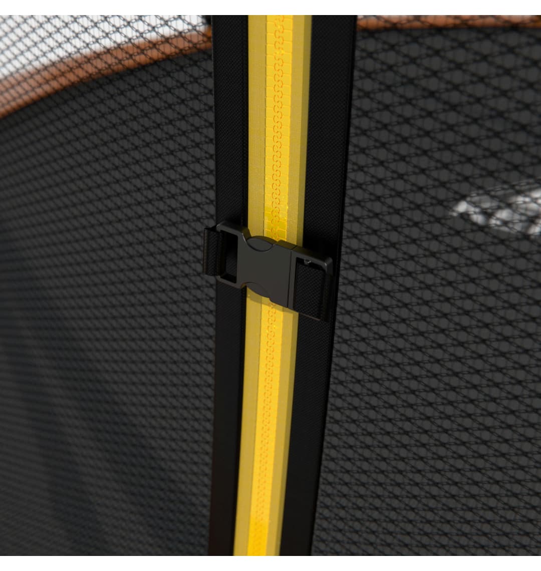 Батут DFC KENGOO II 14ft внутр.сетка, лестница, оранж/черн (427см)(два короба)