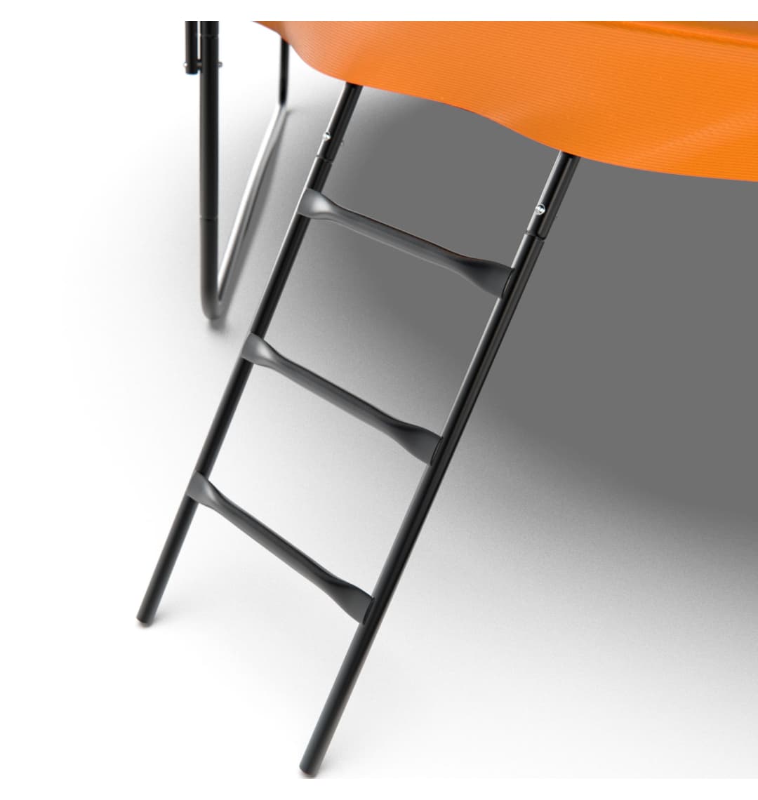 Батут DFC KENGOO II 14ft внутр.сетка, лестница, оранж/черн (427см)(два короба)