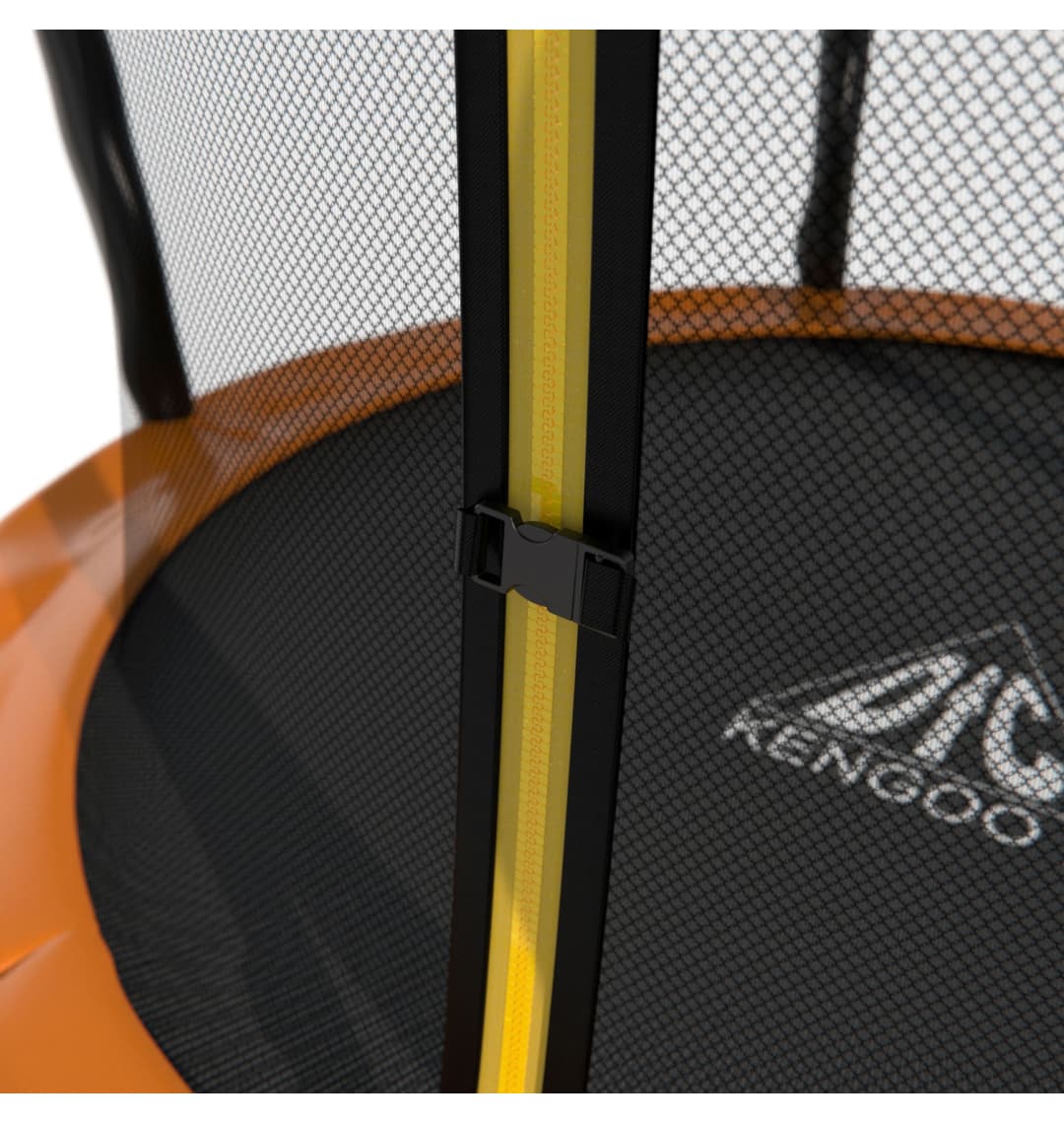 Батут DFC KENGOO II 6ft внутр.сетка, лестница, оранж/черн (183см)