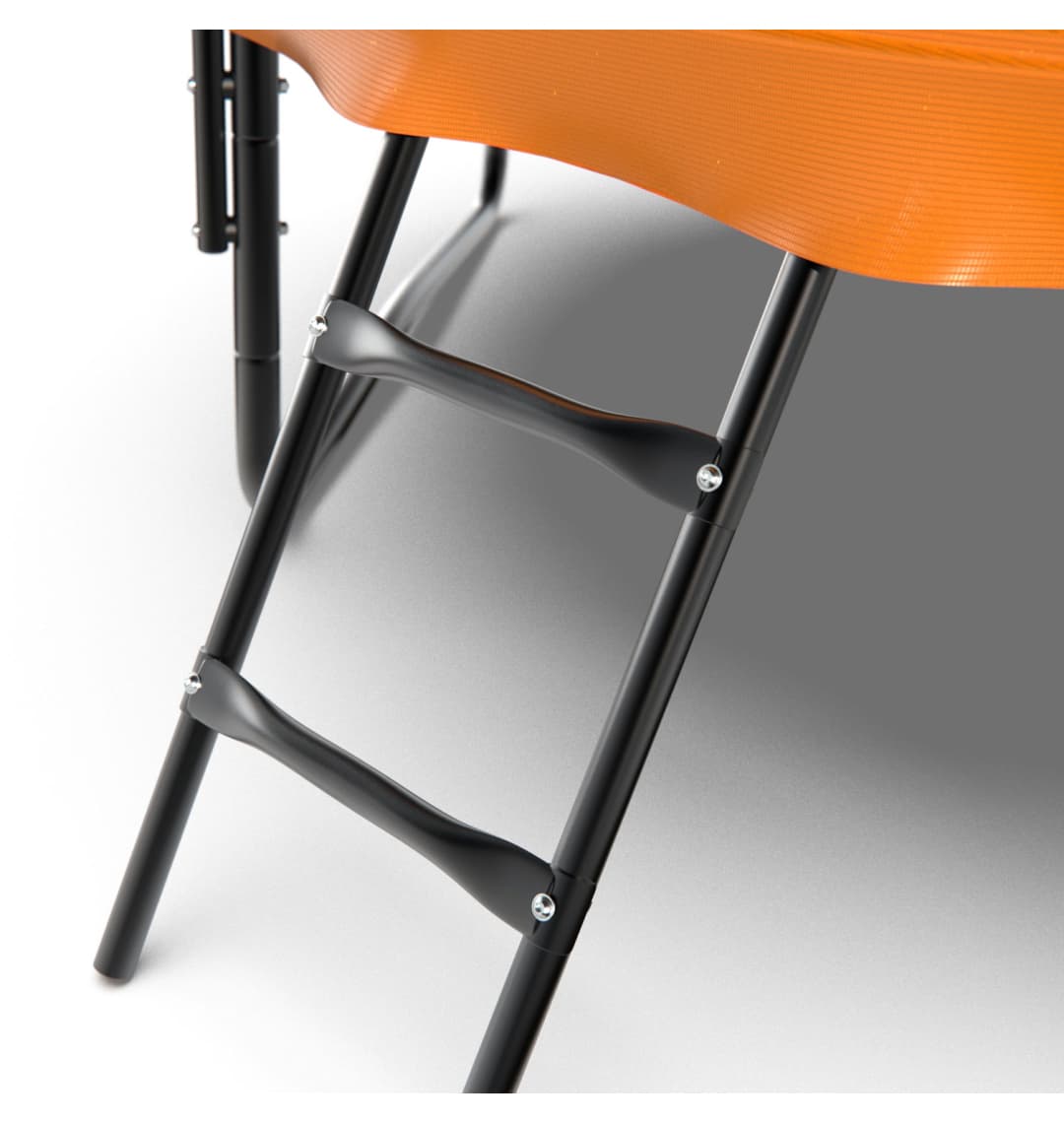 Батут DFC KENGOO II 6ft внутр.сетка, лестница, оранж/черн (183см)