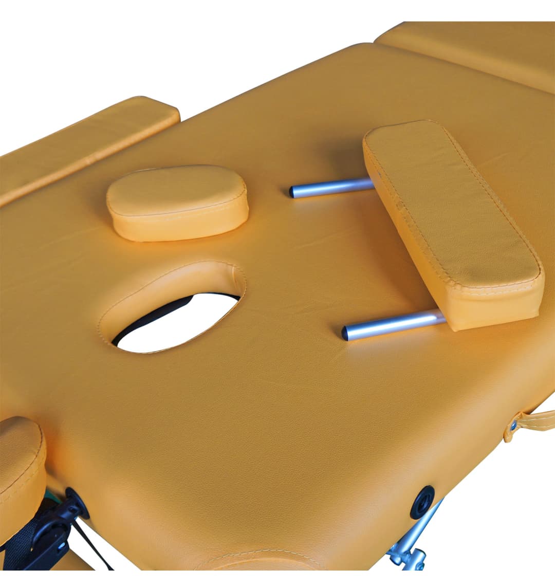 Массажный стол DFC NIRVANA, Elegant LUXE, 186х70х4 см, алюм. ножки, цвет горчичный (Mustard)