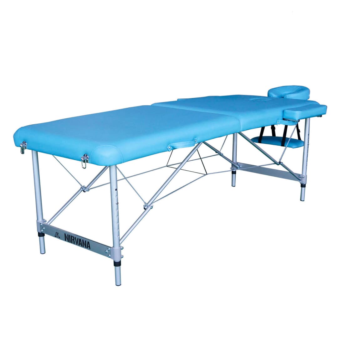 Массажный стол DFC NIRVANA, Elegant LUXE, 186х70х4 см, алюм. ножки, цвет св.голубой (Lt.Blue)
