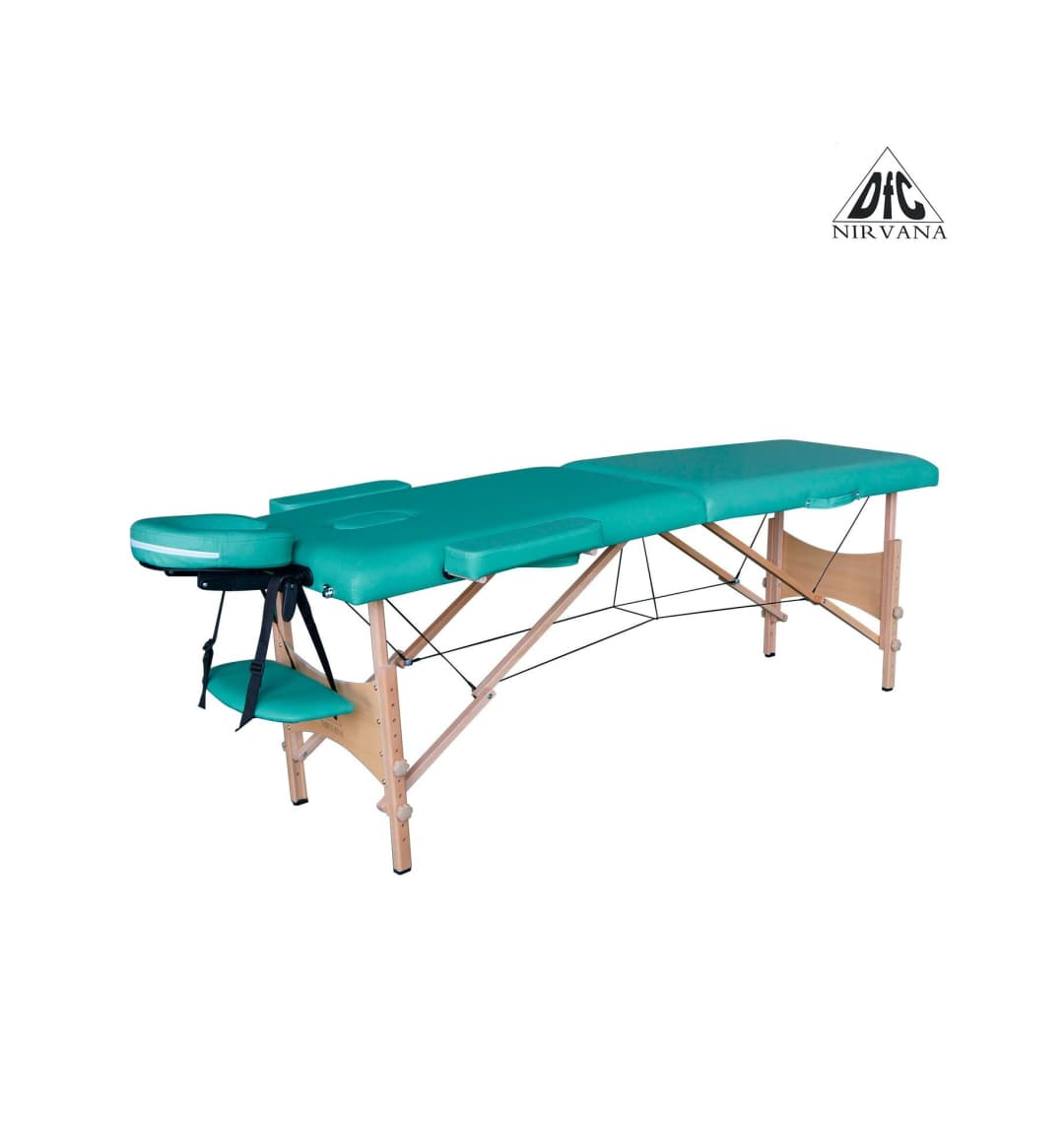 Массажный стол DFC NIRVANA, Optima, дерев. ножки, цвет зеленый (Green)