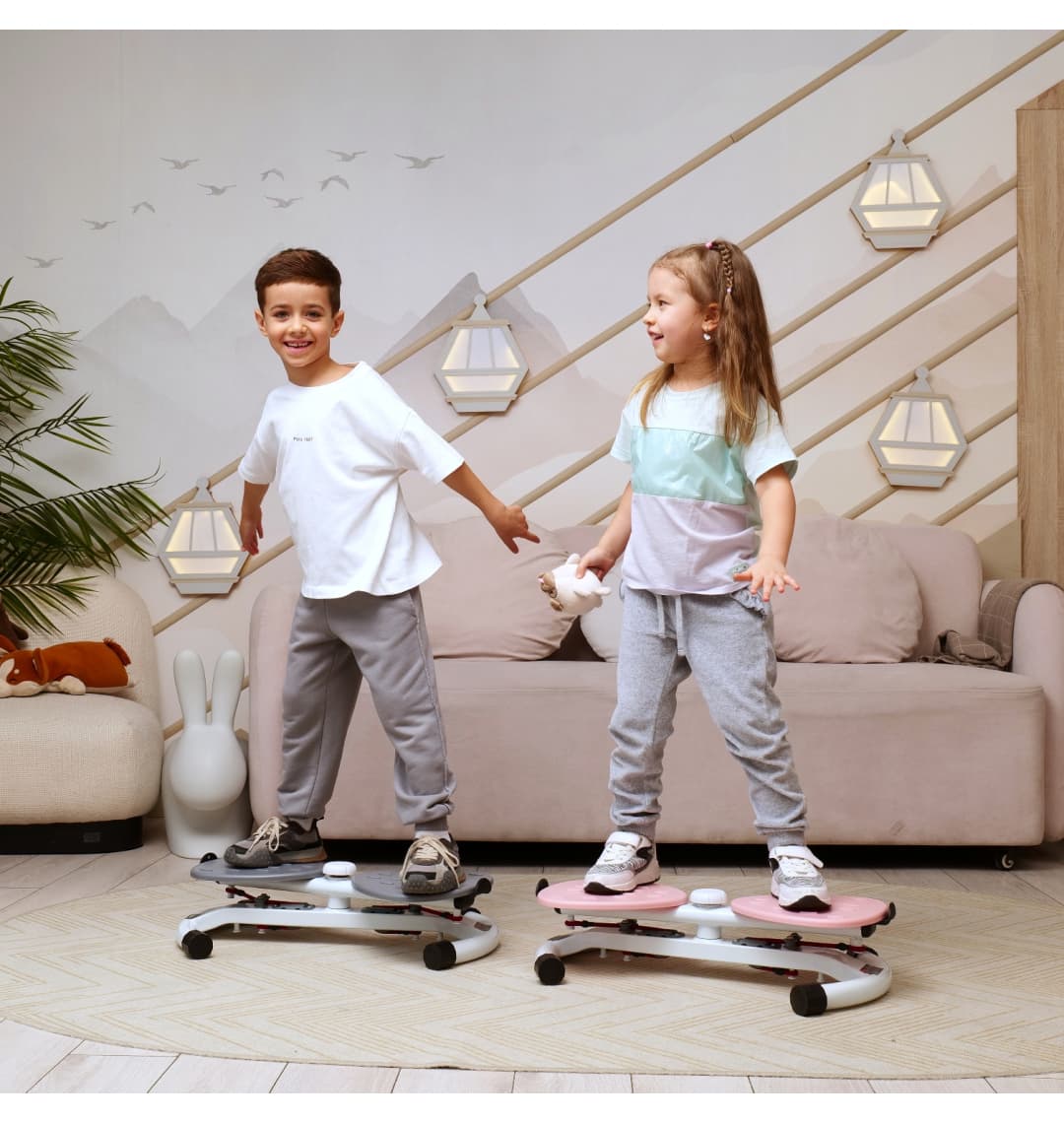 Фитнес платформа/горнолыжный тренажёр DFC "Twister Bow" с эспандерами