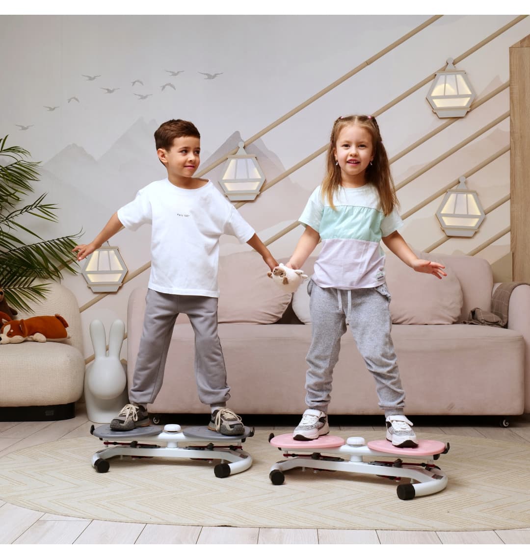 Фитнес платформа/горнолыжный тренажёр DFC "Twister Bow" с эспандерами