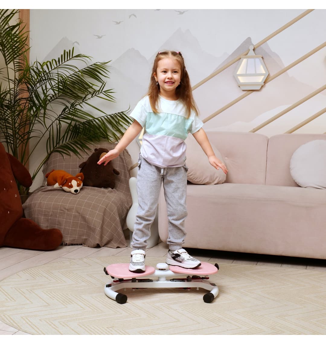 Фитнес платформа /горнолыжный тренажёр DFC "Twister Bow" с эспандерами