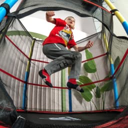 Батут DFC JUMP KIDS 55" красн/желт/син, сетка (137см)