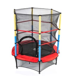 Батут DFC JUMP KIDS 55" красн/желт/син, сетка (137см)