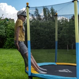Батут DFC JUMP KIDS 60" желт/син, сетка (150см)
