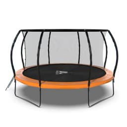 Батут DFC KENGOO II 14ft внутр.сетка, лестница, оранж/черн (427см)(два короба)