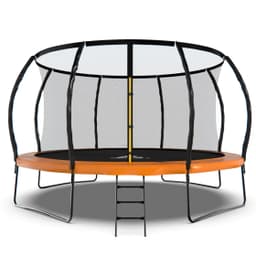 Батут DFC KENGOO II 14ft внутр.сетка, лестница, оранж/черн (427см)(два короба)