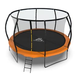 Батут DFC KENGOO II 14ft внутр.сетка, лестница, оранж/черн (427см)(два короба)