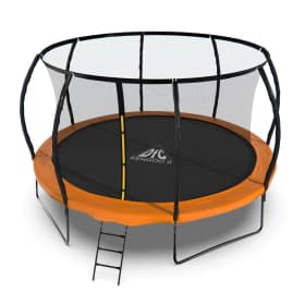 Батут DFC KENGOO II 14ft внутр.сетка, лестница, оранж/черн (427см)(два короба)